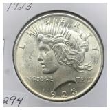 1923 PEACE SILVER DOLLAR