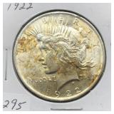 1922 PEACE SILVER DOLLAR