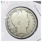 1905 BARBER HALF - SILVER