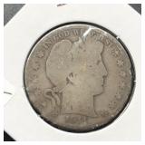 1911-D BARBER HALF - SILVER