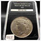 1923 PEACE SILVER DOLLAR