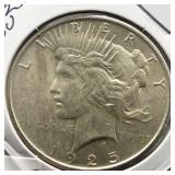 1925 PEACE SILVER DOLLAR - BU