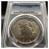 1922 PEACE SILVER DOLLAR PCGS MS62