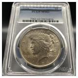 1924 PEACE SILVER DOLLAR PCGS MS62