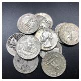 10 SILVER WASHINGTON QUARTERS