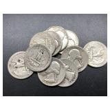 10 SILVER WASHINGTON QUARTERS