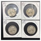 4 - D WASHINGTON QUARTERS - SILVER - MIXED DATES