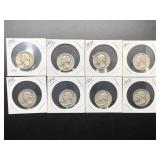 8 WASHINGTON QUARTERS - SILVER - MIXED DATES