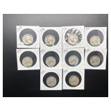 10 WASHINGTON QUARTERS - SILVER - MIXED DATES