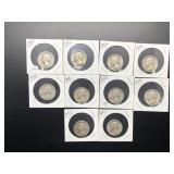10 WASHINGTON QUARTERS - SILVER - MIXED DATES