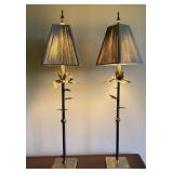 Pair of Tall Accent Lamps with Twisted Cord Shades