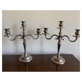 Pair of Silver Plate Candelabras