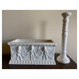 Pair of White Ceramic Decor