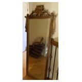 Tall Beveled Mirror with Ornate Gilt Frame