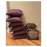 (9) Pillows and Tapestry Accent Pillows