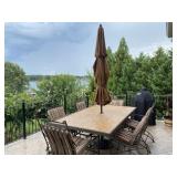 Metal and Tile Patio Set with 10