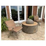 Pair of Bronze-colored Metal Patio Chairs