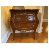 Marble Top Bombay Chest with Inlay