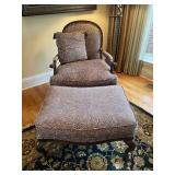 Drexel Heritage Showroom Leopard Armchair Ottoman