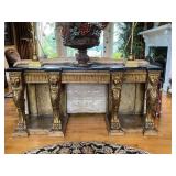 Egyptian Revival Marble Top Desk or Sofa Table