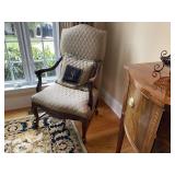 Pair Harlequin Quilted Chippendale Captains Chairs