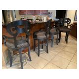 (4) Black Round Back Bar Stools