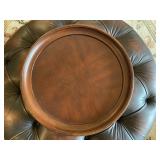 Large Round Wood Ottoman Tray