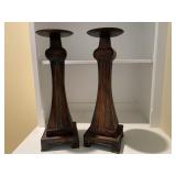 Pair of Tall Metal Candle Sticks
