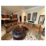 Large Stripped Low Profile Sectional