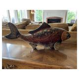 Large Wooden Painted Fish