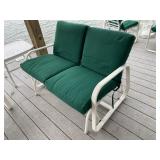 White Patio Glider with Cushions