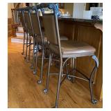 (4) Metal and Leather Counter Height Chairs