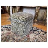 Square Animal Print Upholstered Vanity Stool