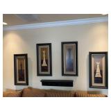 (5) Wall Decor, Chess Pieces Art & Floating Shelf