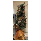 Faux 46" Lit and Decorated Christmas Tree +