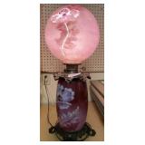 Dusty Rose Hand Painted Gone With The Wind Lamp