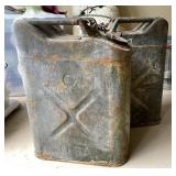 Pair of Metal USA Fuel Cans