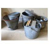 Assortment of Galvanized Containers