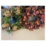Pair of Fall / Transitional Faux Flora Wreaths