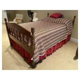 Antique Primitive 3/4 Bed w/Bedding