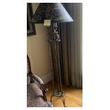 Metal Floor Lamp W/ Hand Painted Shade