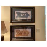 Pair of Framed Lake & Pool Prints