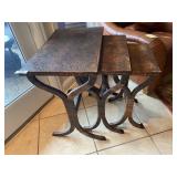(3) Rattan Nesting Side Tables