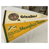 Two Vintage Memphis Pennants