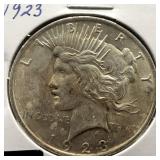 1923 PEACE SILVER DOLLAR