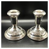 REED & BARTON STERLING 4" CANDLE STICKS