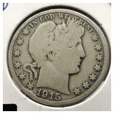 1915-D BARBER HALF - SILVER