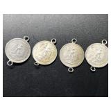 1937-1957 SILVER MEXICO 20 CENTAVOS - JEWELRY