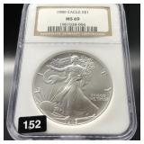 1989 SILVER EAGLE NGC MS69