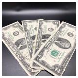 1976 $2 BILLS - VERY CRISP - LOT OF 4
